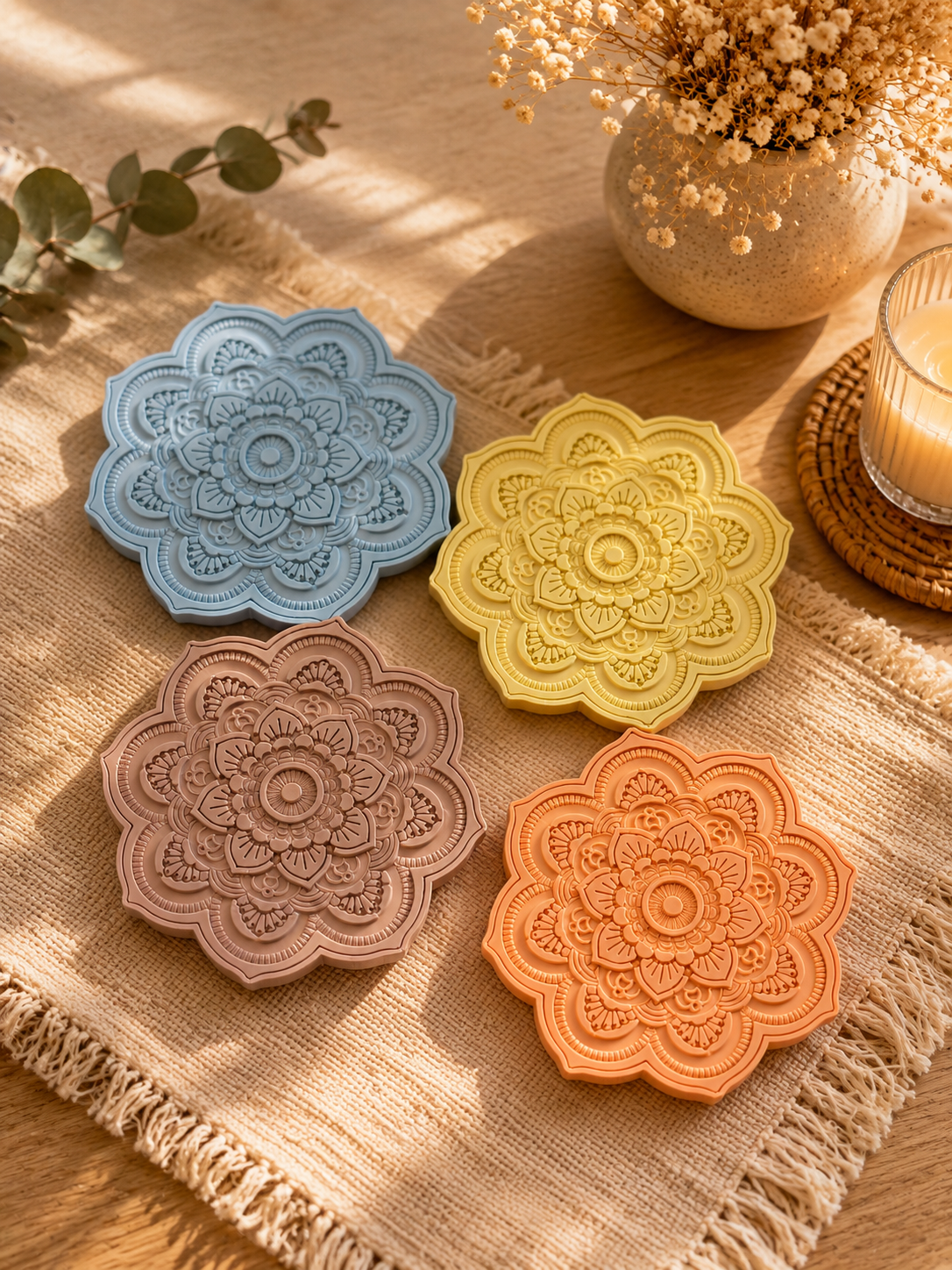 Mandala Porcelain Coaster Set