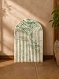 Arch Porcelain Décor – White & Green Marble
