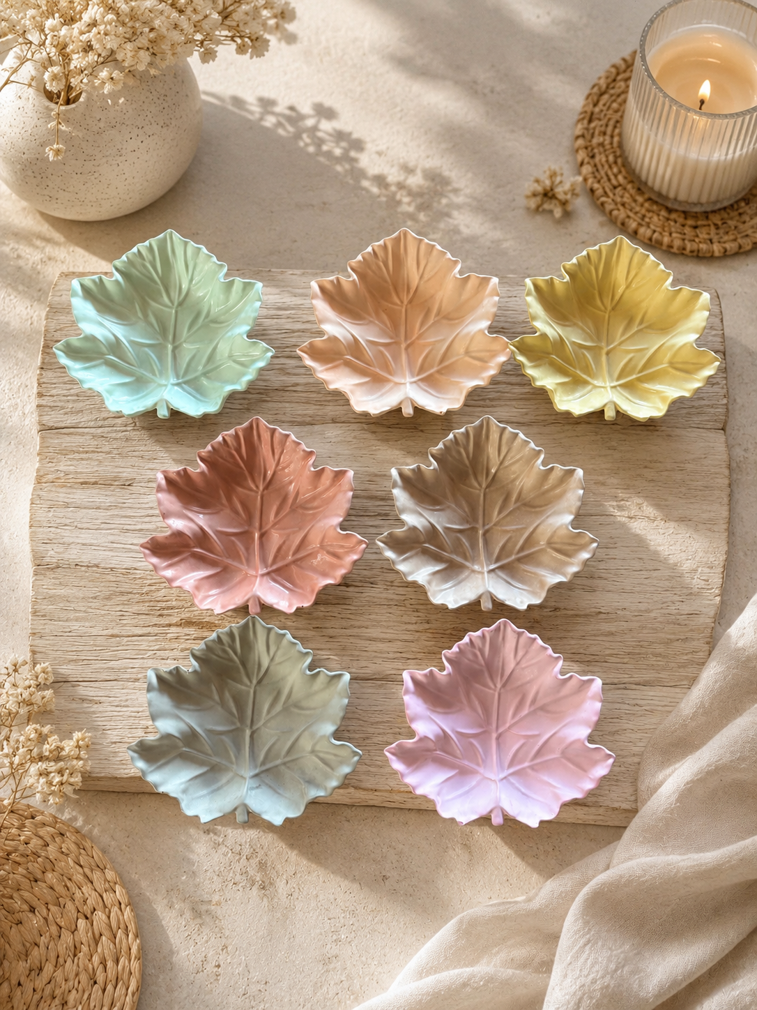 Maple Leaf Porcelain Trinket Dish