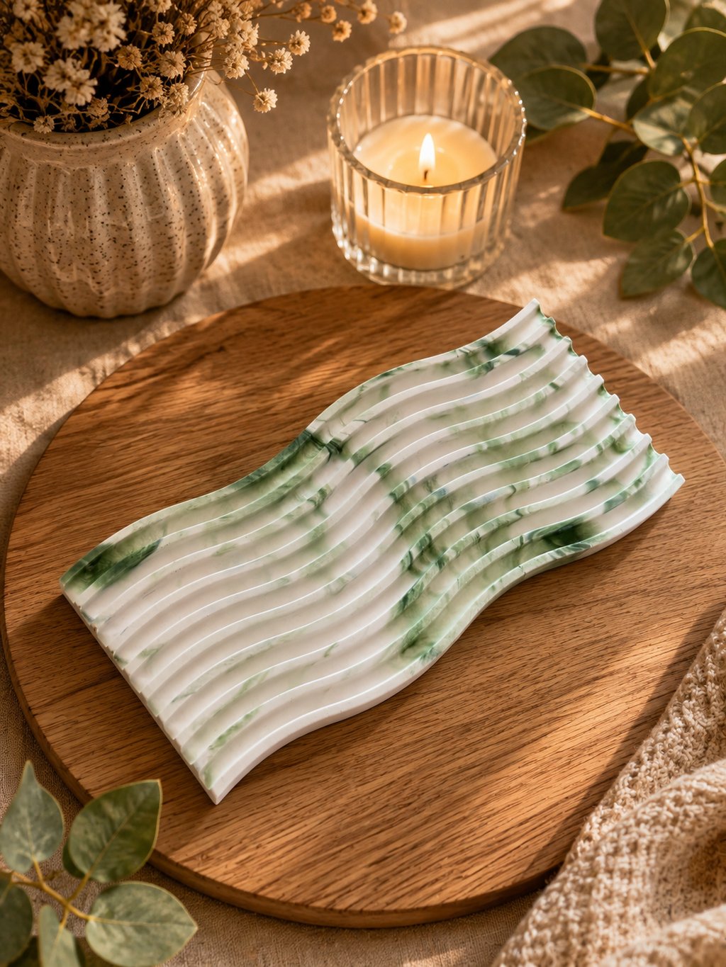 Wave Porcelain Tray