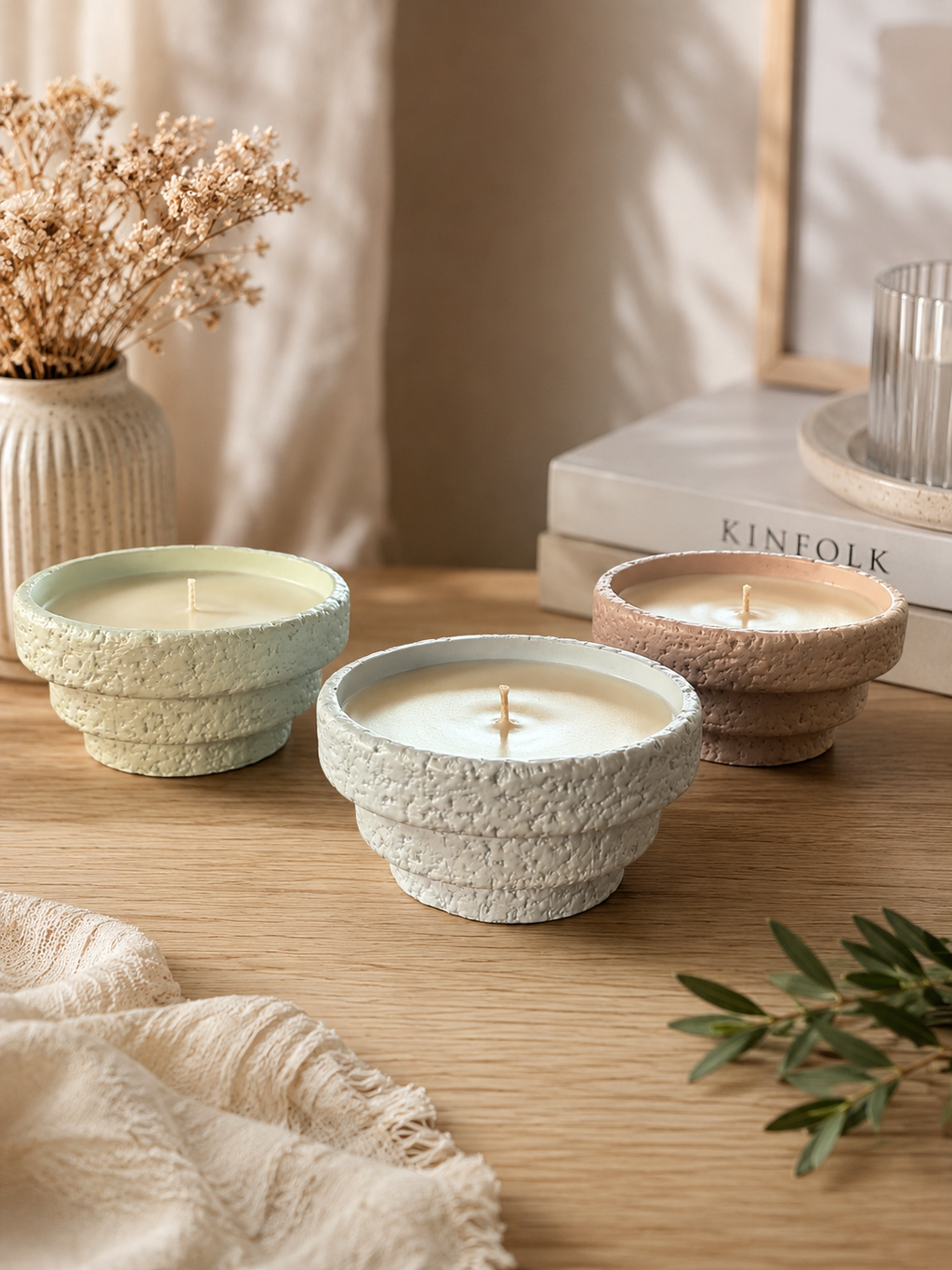 Textured Porcelain Soy Candle