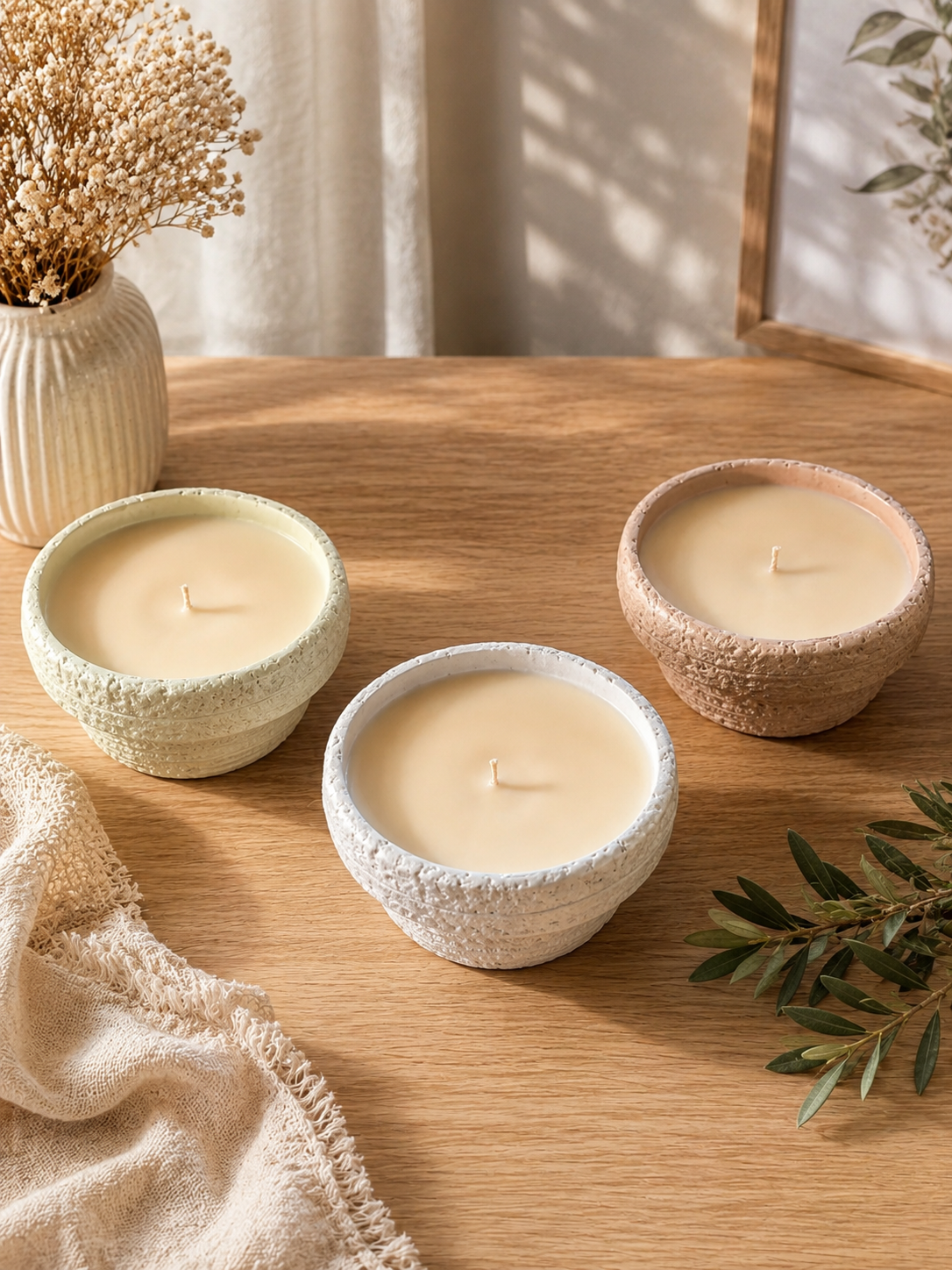 Textured Porcelain Soy Candle