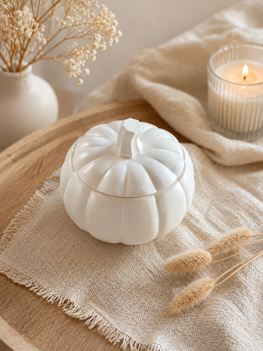 Pumpkin Porcelain Soy Candle with Lid