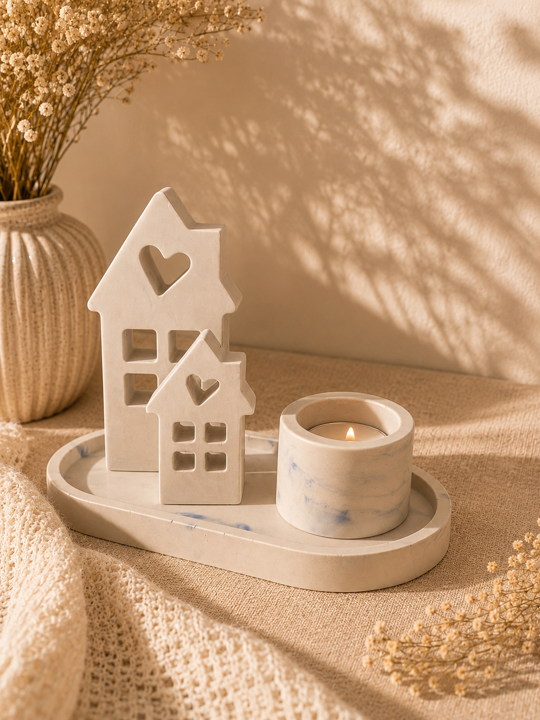 Cozy Village Porcelain Tealight Set